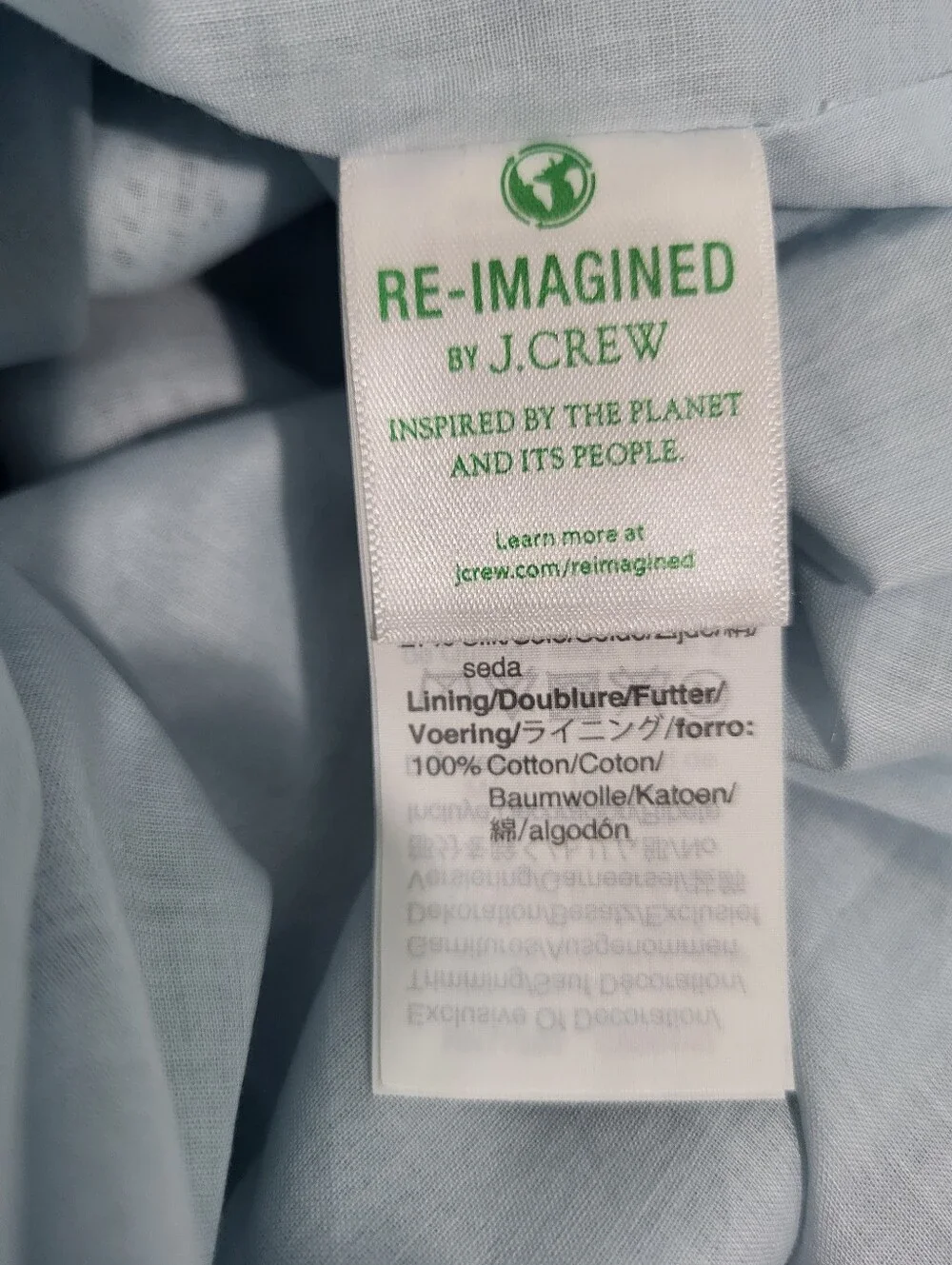 J Crew Flutter Sleeve Light Blue Top Blouse Cotton Silk Voile Small NWT - Picture 4 of 5